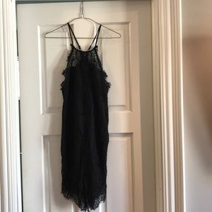 Free People mid length lined black dress